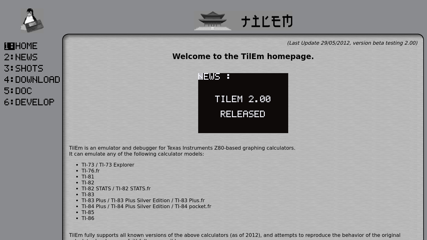 TilEm Landing page