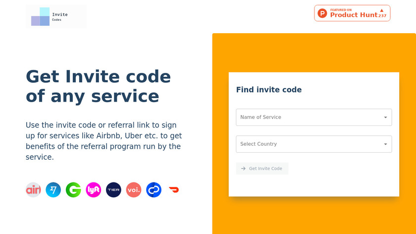 Invite Codes Landing Page