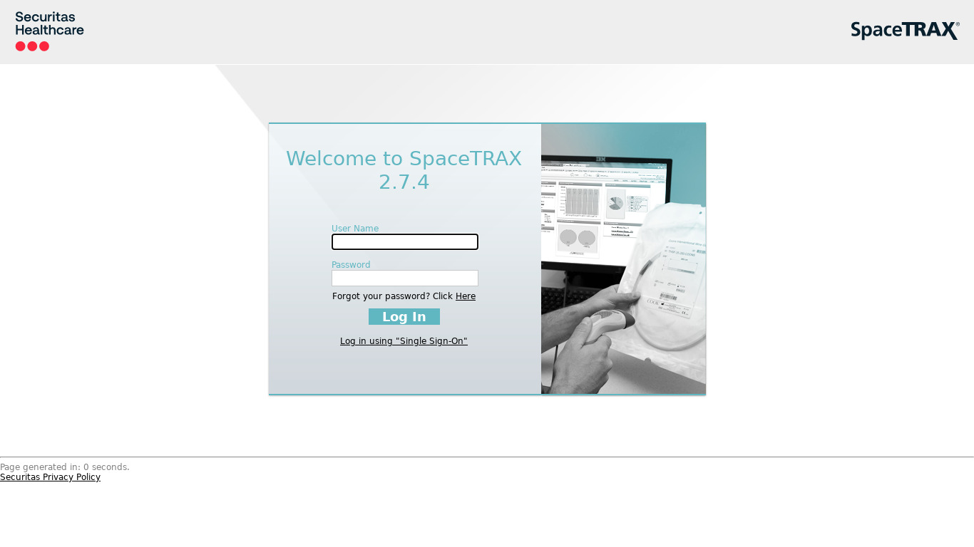 SpaceTRAX Landing page