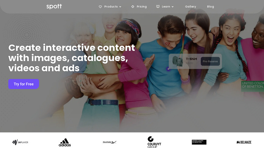 Spott Interactive video & images Landing Page