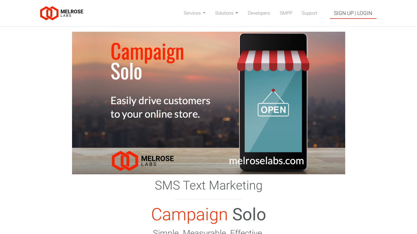 Melrose Labs Campaign Solo Landing page