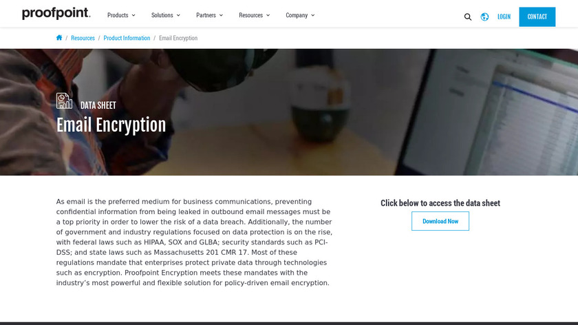 Proofpoint Email Encryption Landing Page
