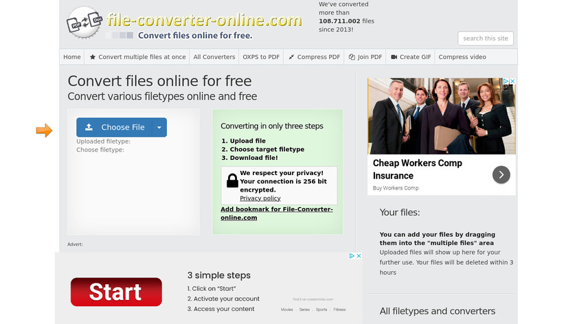 File-Converter On-Line Landing Page