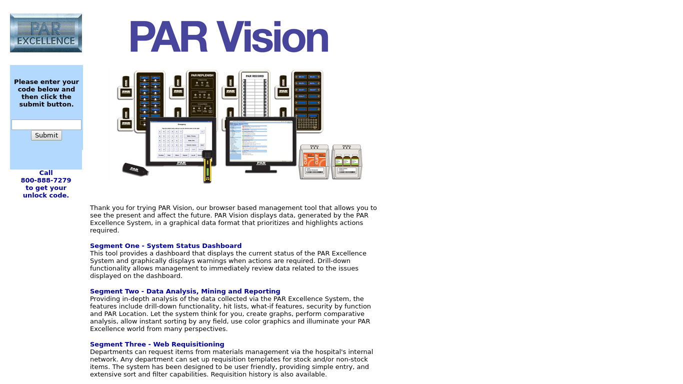 PAR Vision Landing page