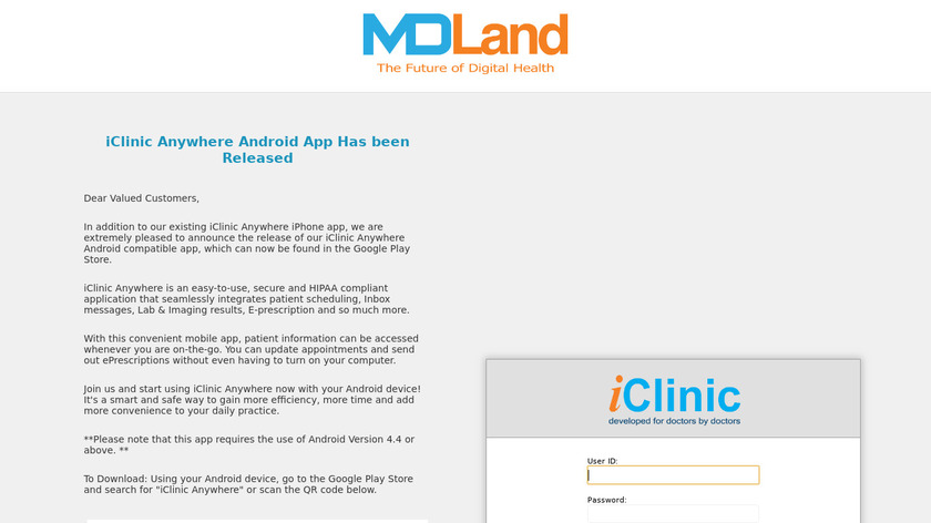 iClinic Landing Page