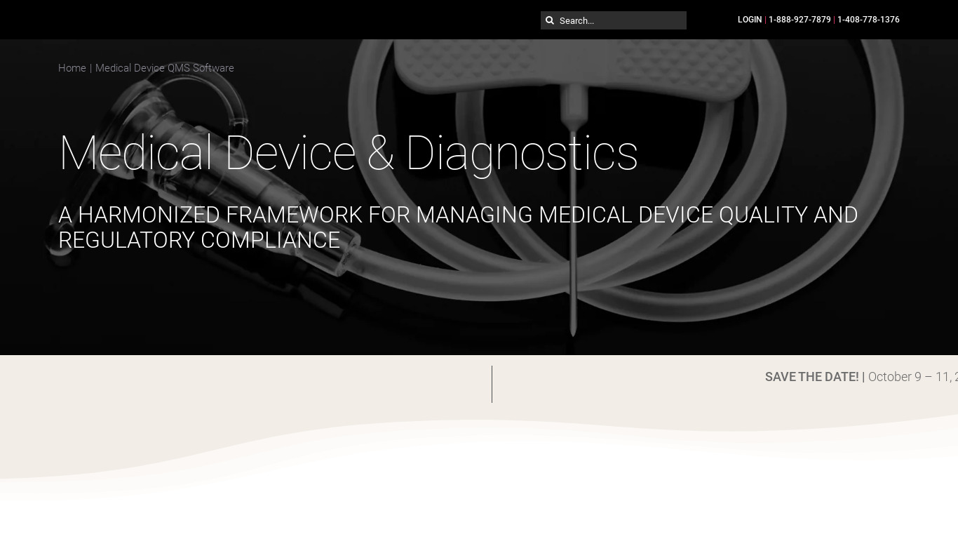 AssurX for Medical Device Manufacturing Landing page