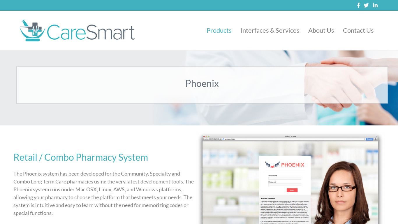 Triad Retail Pharmacy System Landing page