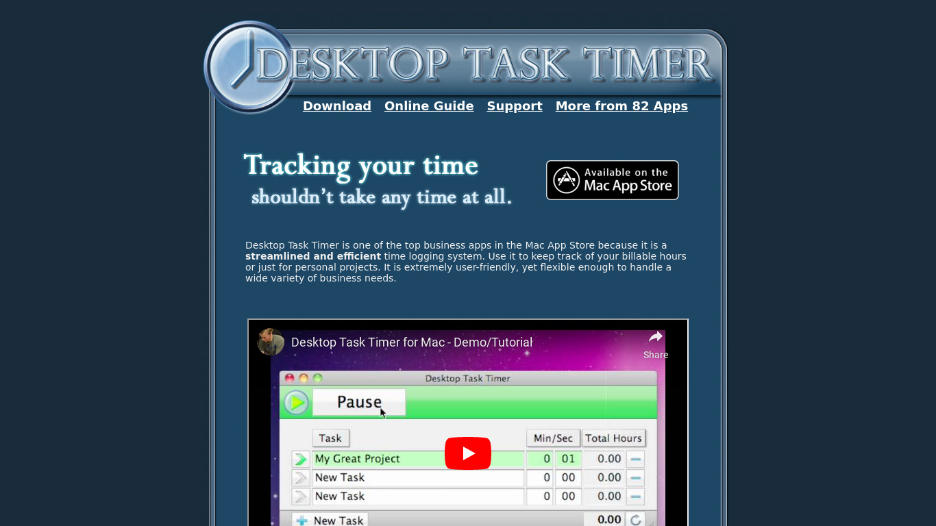 Desktop Task Timer Landing page
