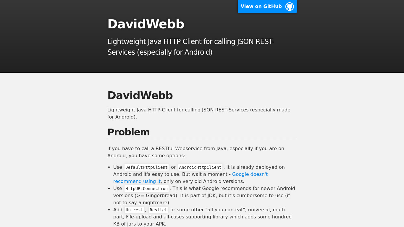 DavidWebb Landing page