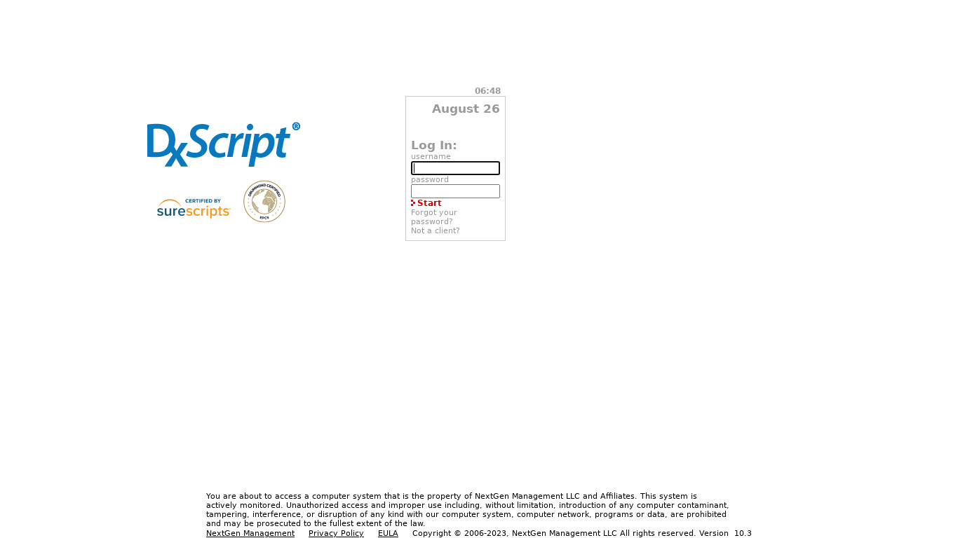 DxScript Landing page