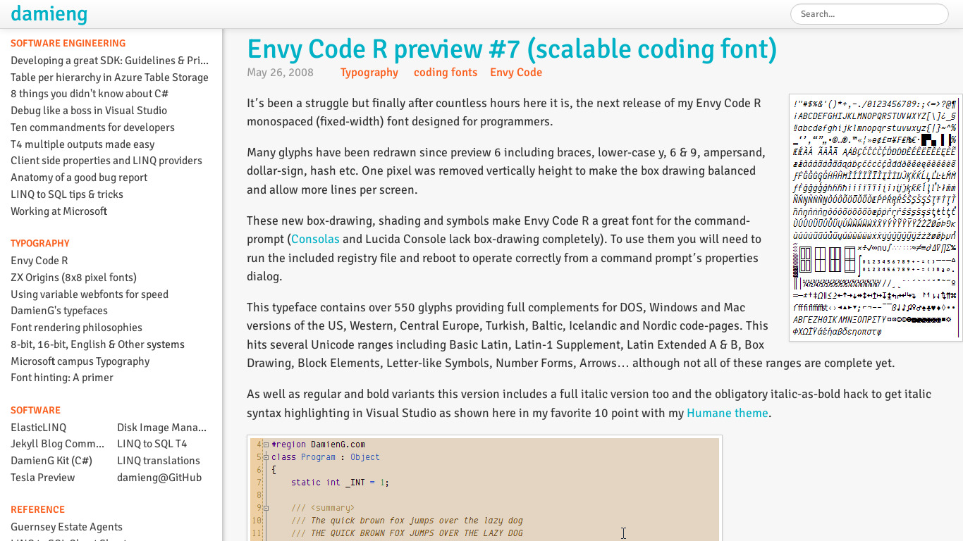 Envy Code R Landing page
