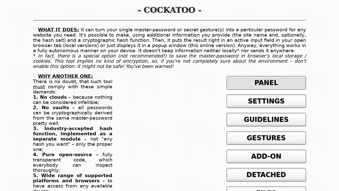 Cockatoo Landing page