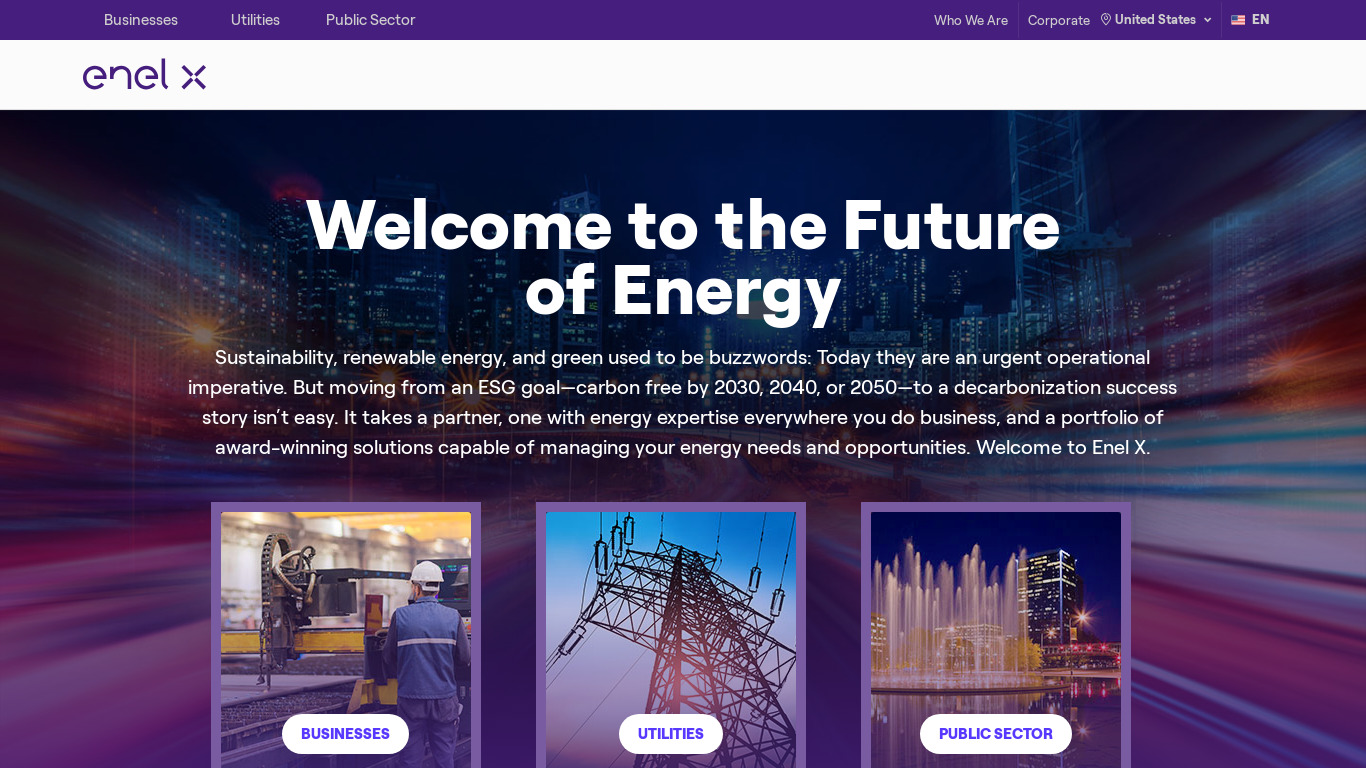 Enel X Landing page