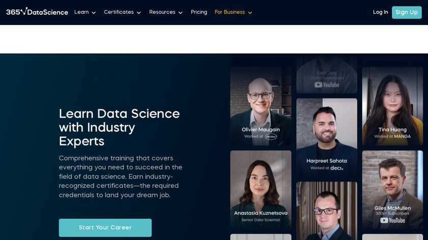 365 Data Science Landing Page