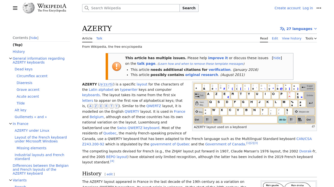 AZERTY Landing page