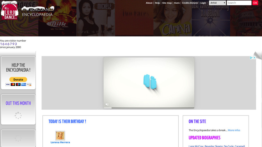 Eurodance Encyclopeadia Landing Page