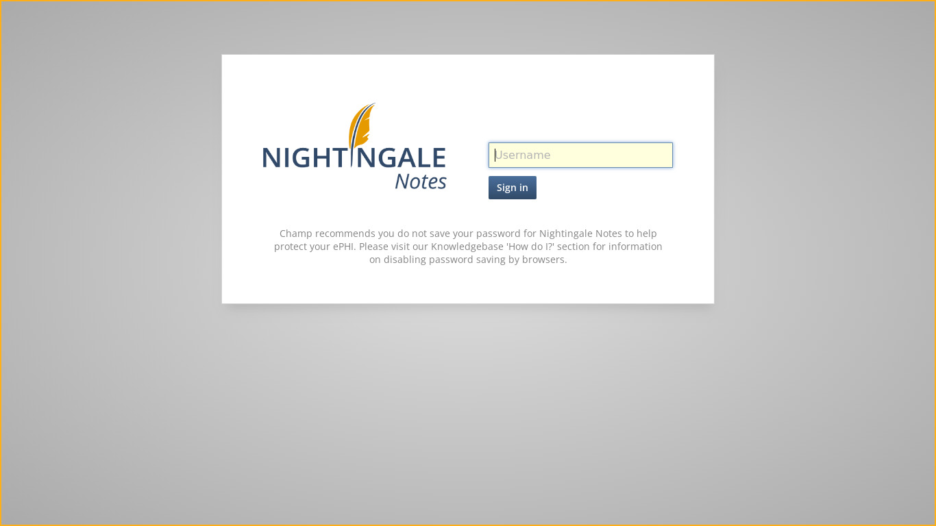 Nightingale Notes Landing page