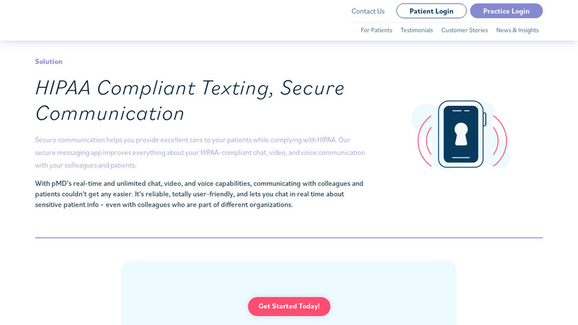 pMD Secure Messaging Landing Page