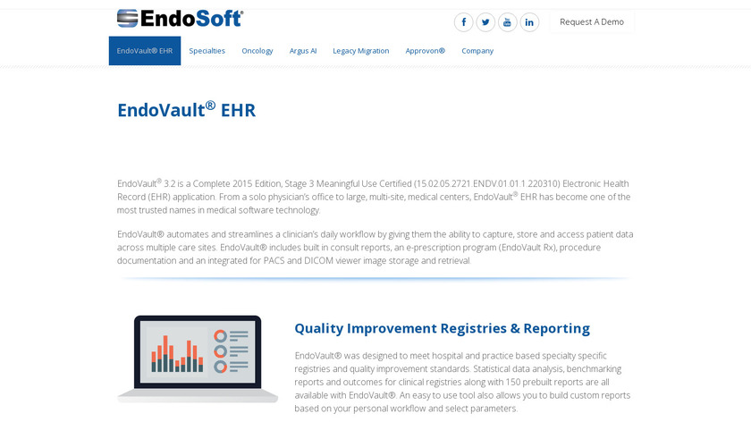 EndoVault EHR Landing Page