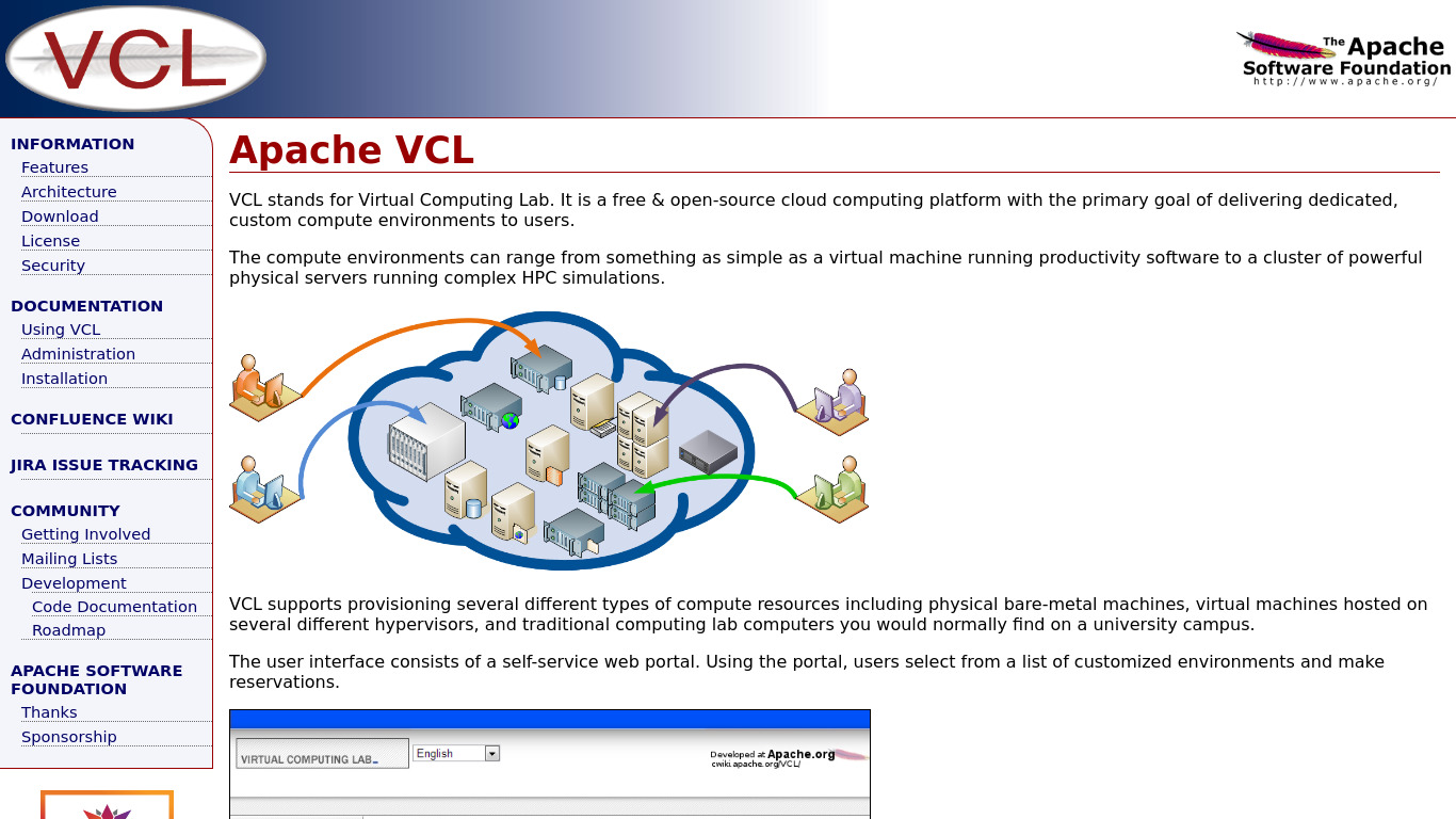 Apache VCL Landing page