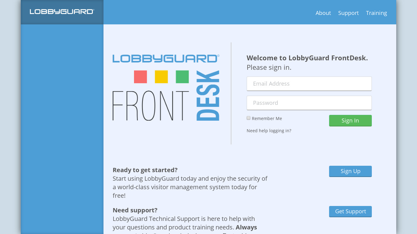 LobbyGuard Landing page