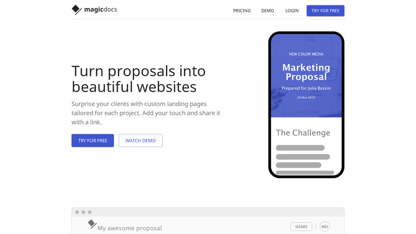Magicdocs.co Landing Page