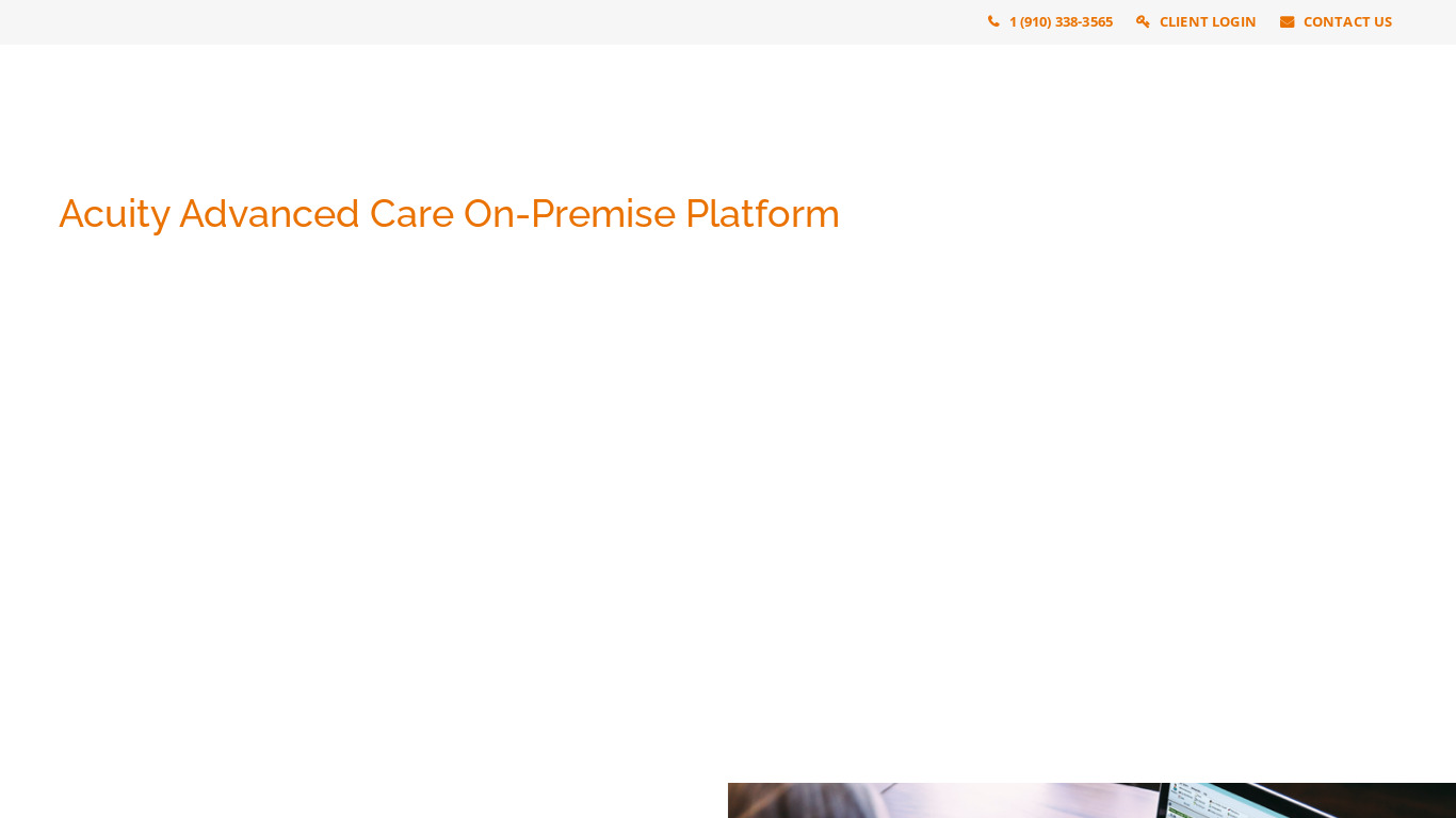 ACUITY Advanced Care Landing page