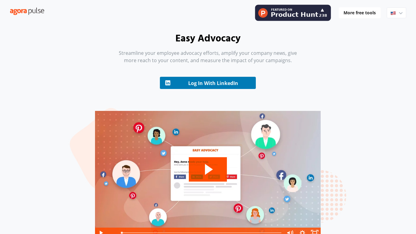 Easy Advocacy Landing page