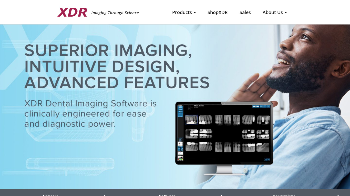XDR Dental Imaging Software Landing page