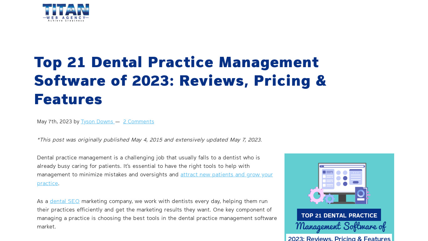 The Dental System Landing page
