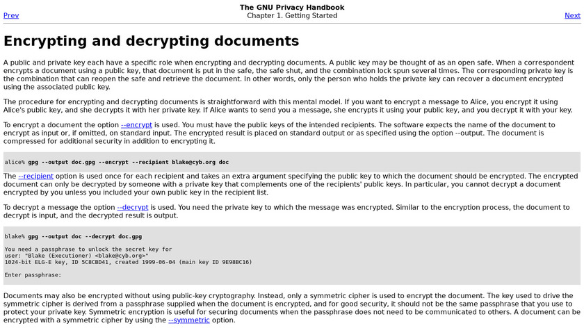 GPG encrypted text file Landing Page