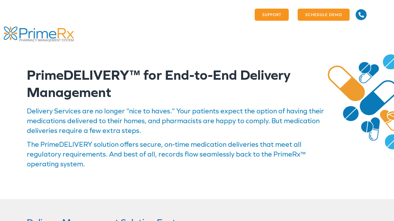 PrimeDELIVERY Landing page