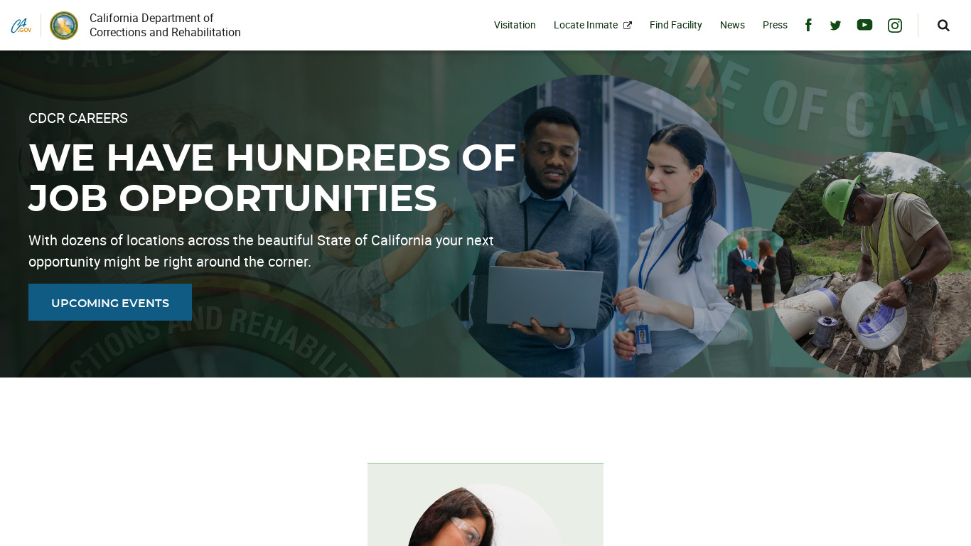 Corrections Manager Landing page