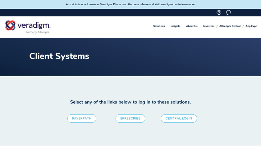 Allscripts PayerPath Landing Page