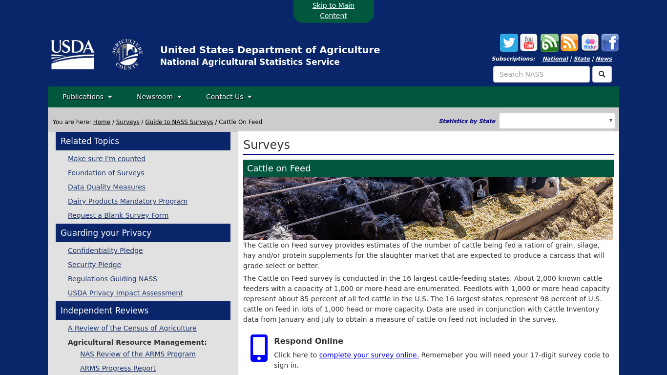Cattle on Feed Landing page