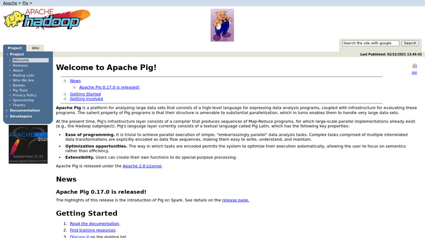 Apache Pig Landing Page