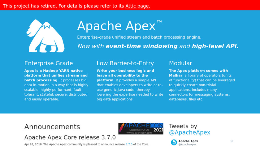 Apache Apex Landing Page