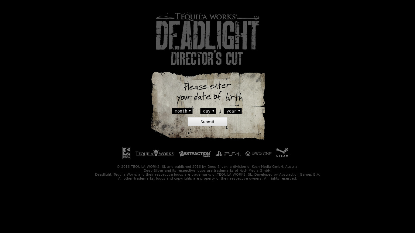 Deadlight Landing page