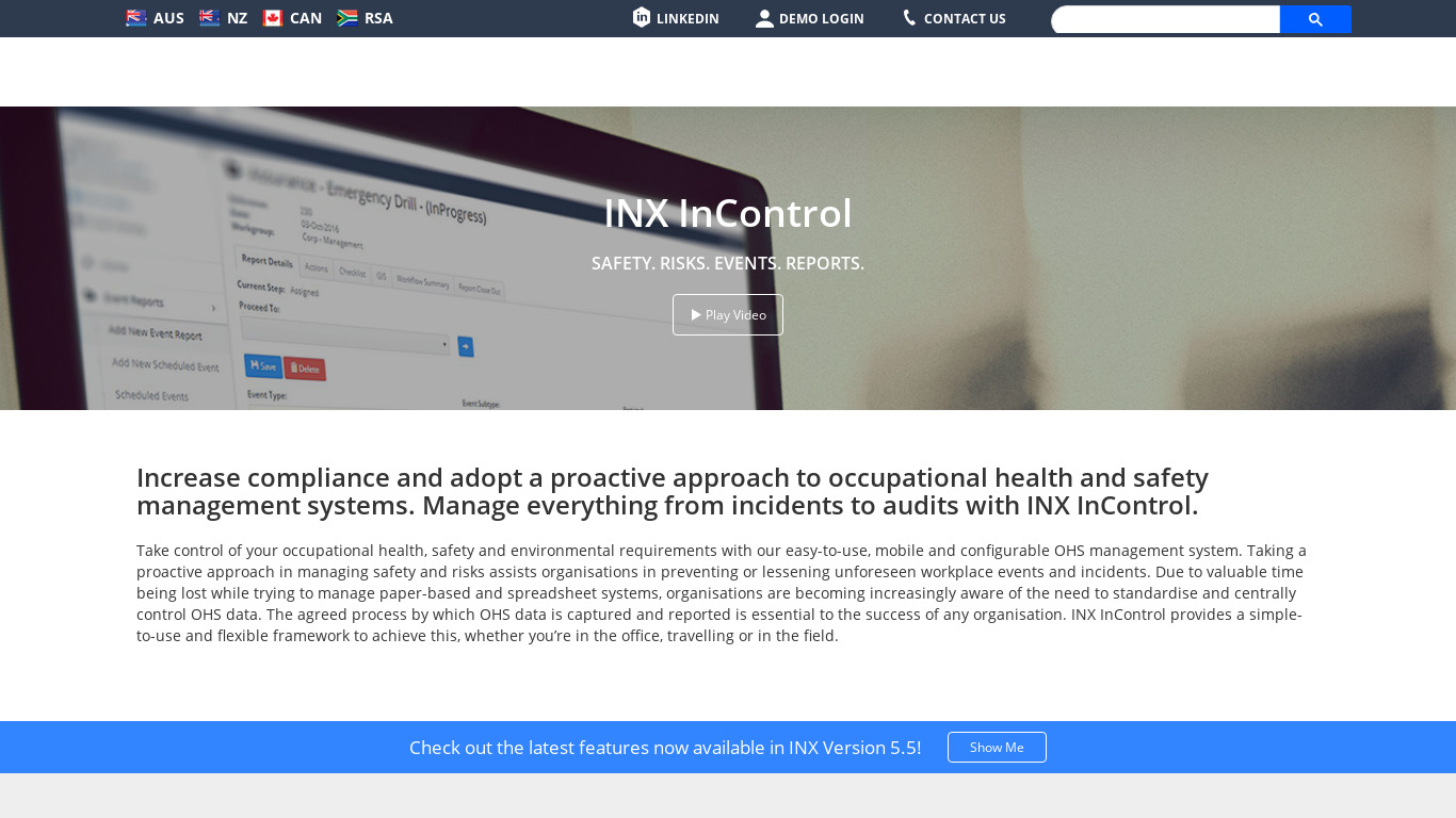 inxsoftware.com INX InControl Landing page
