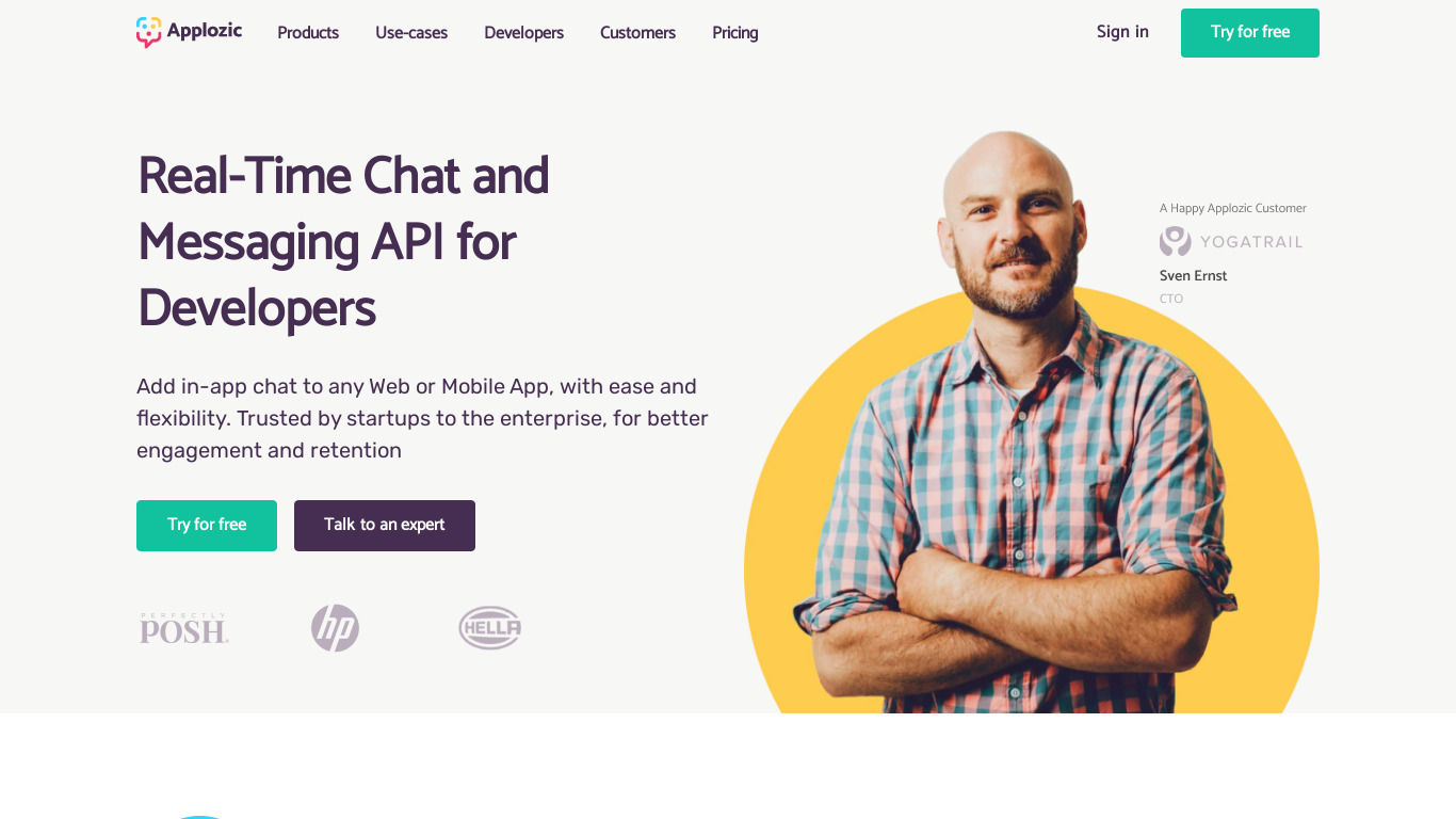 Applozic Landing page