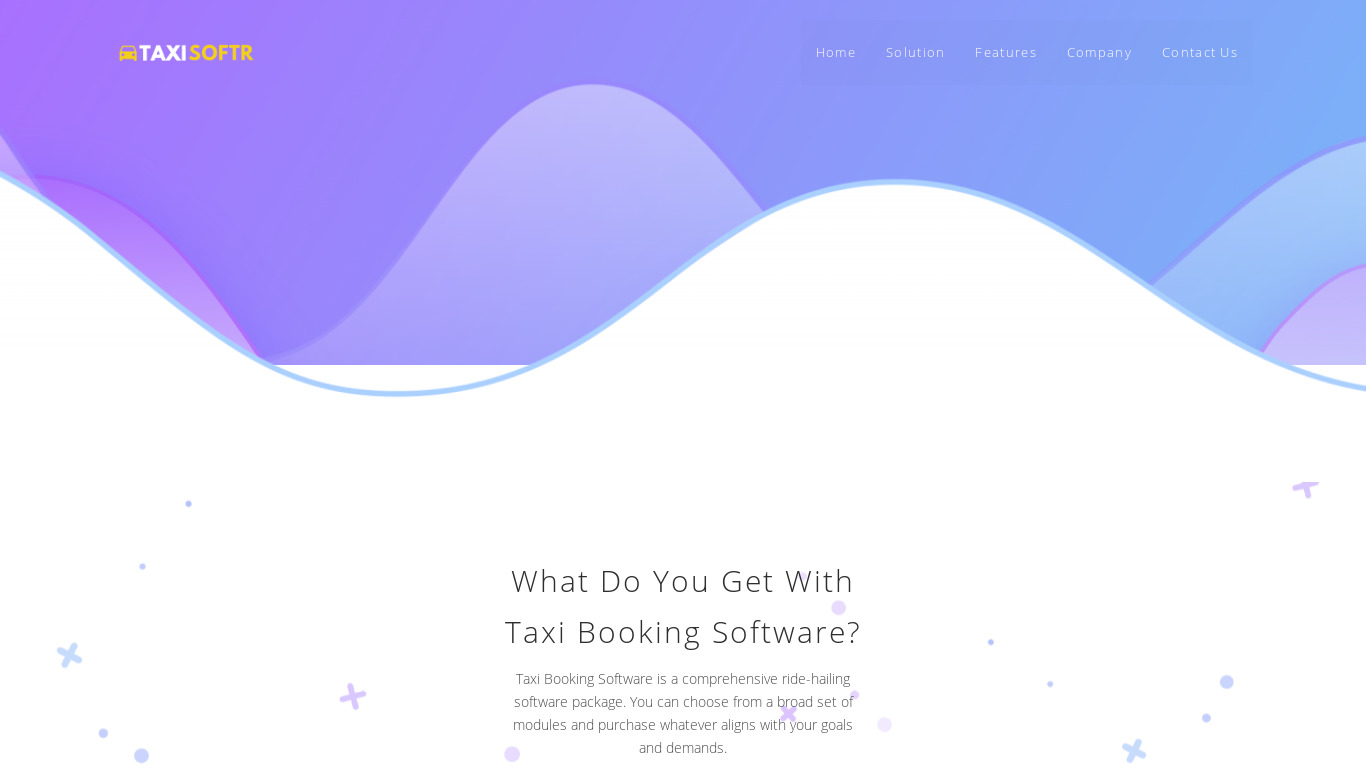 TaxiSoftr Landing page
