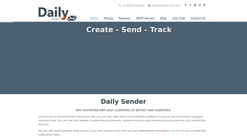 Daily Sender Landing Page