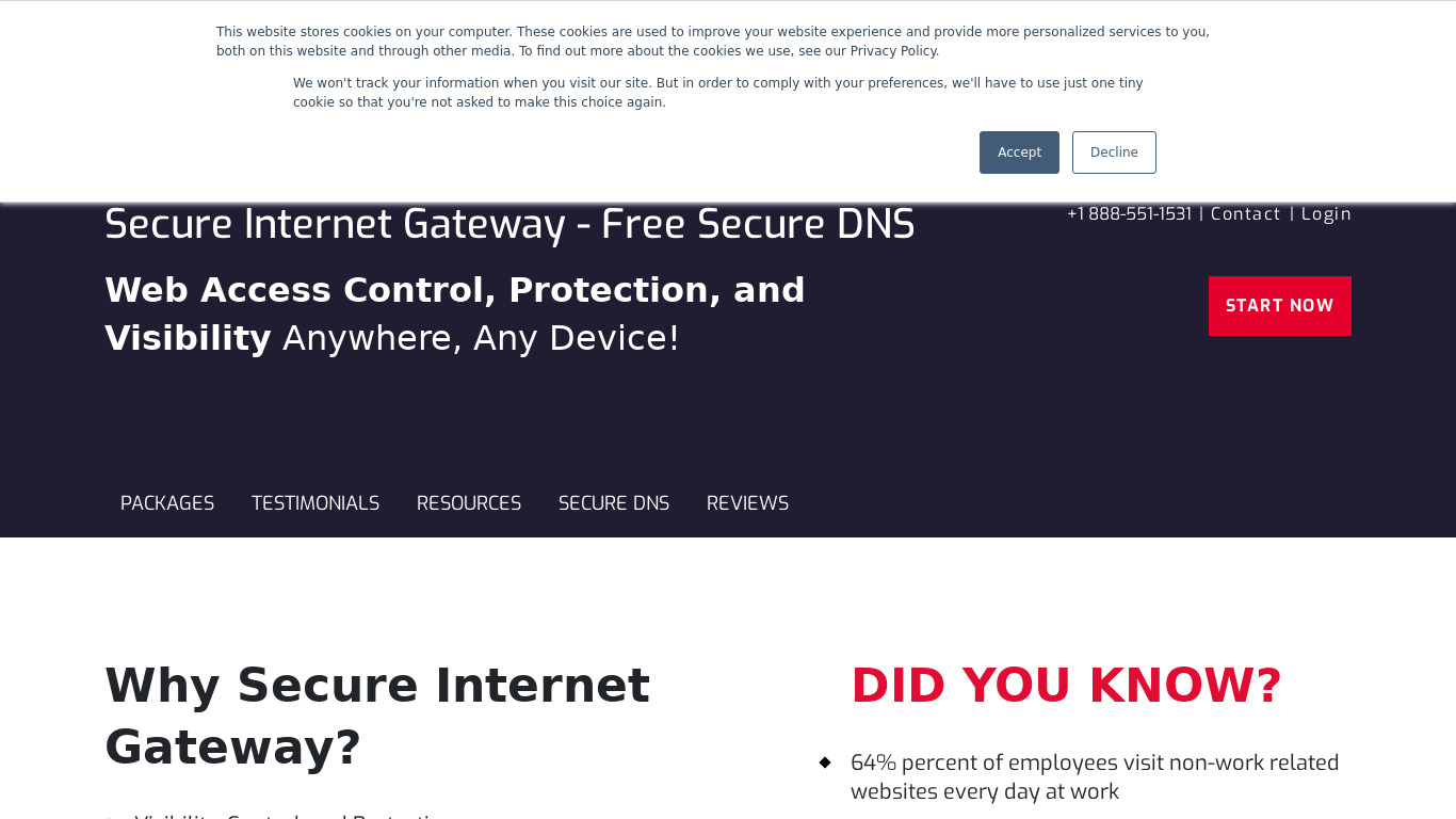 Comodo Secure DNS Landing page