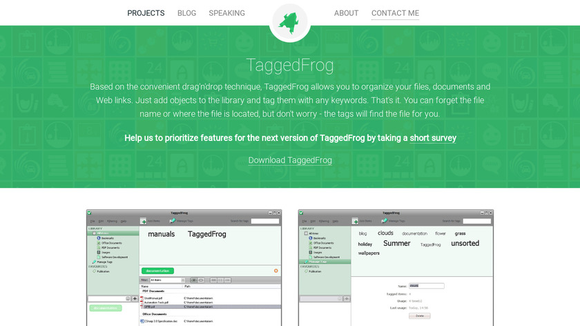 TaggedFrog Landing Page