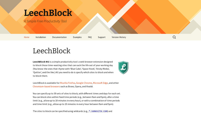 LeechBlock Landing Page