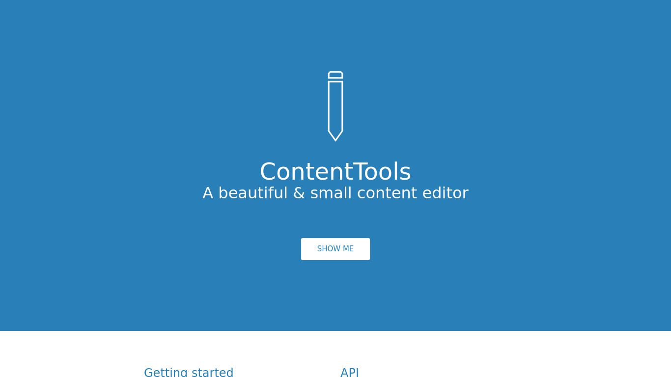 ContentTools Landing page