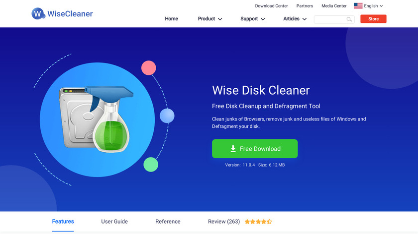 Wise Disk Cleaner Landing Page