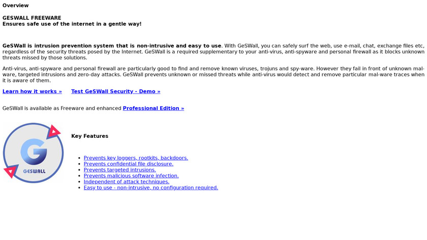 GesWall Landing Page