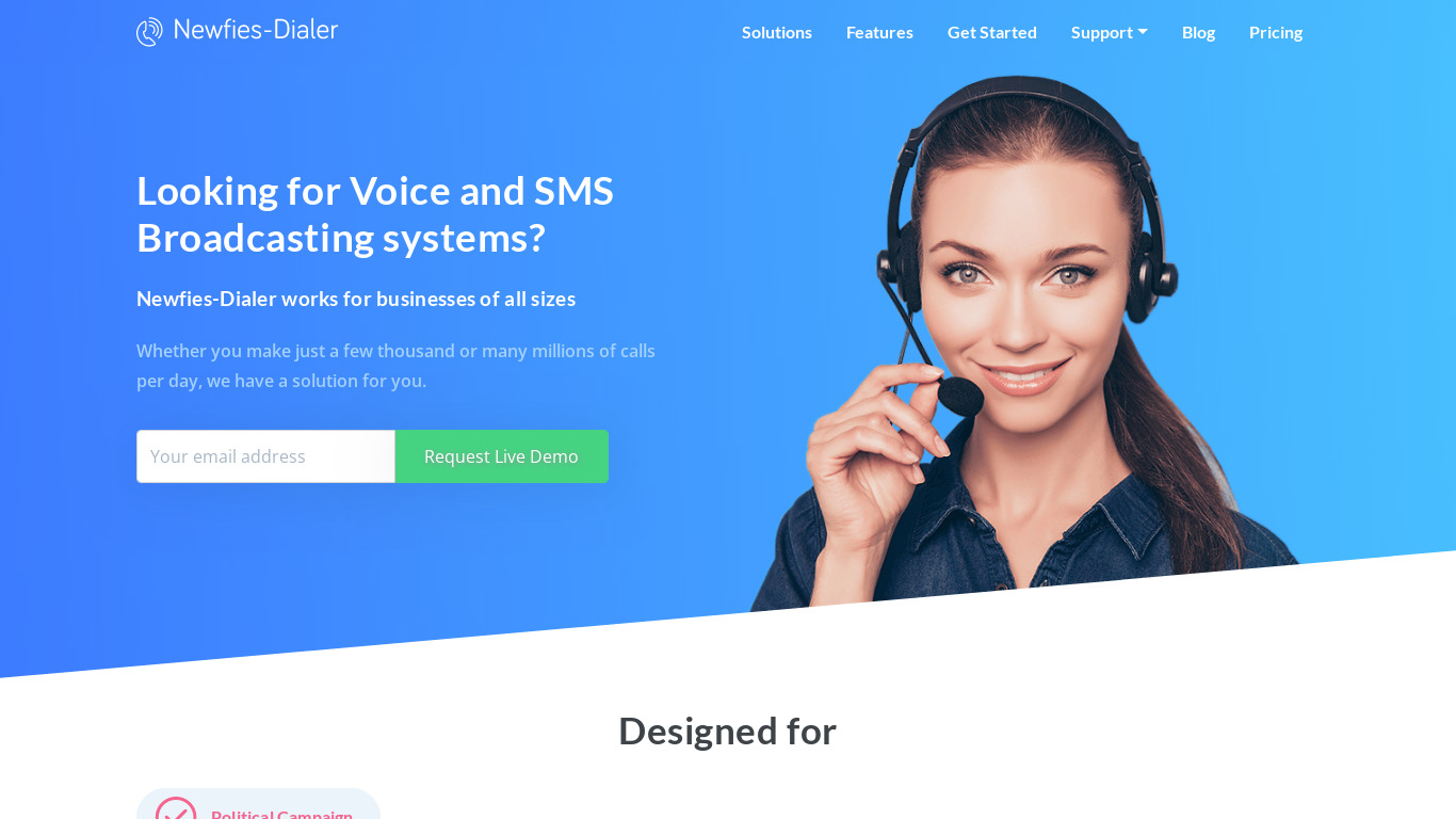 Newfies-Dialer Landing page
