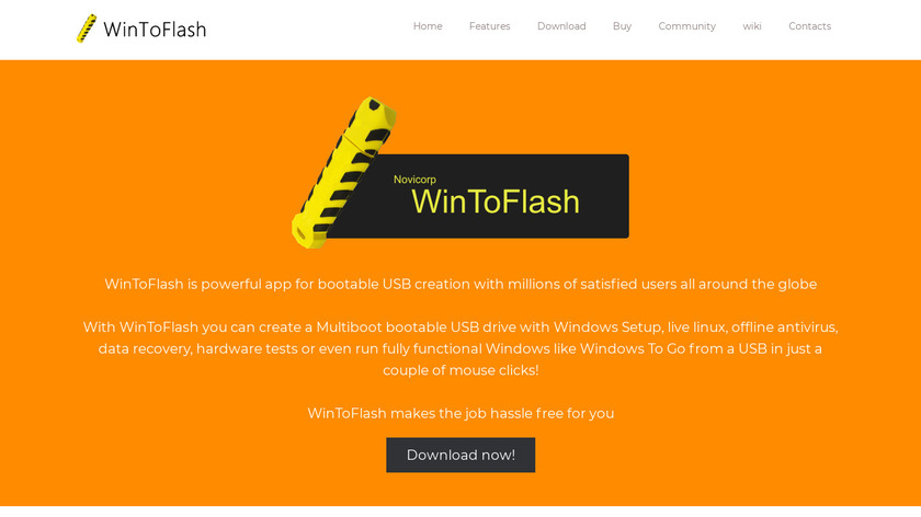 WinToFlash Landing Page